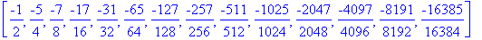 [-1/2, -5/4, -7/8, -17/16, -31/32, -65/64, -127/128, -257/256, -511/512, -1025/1024, -2047/2048, -4097/4096, -8191/8192, -16385/16384]